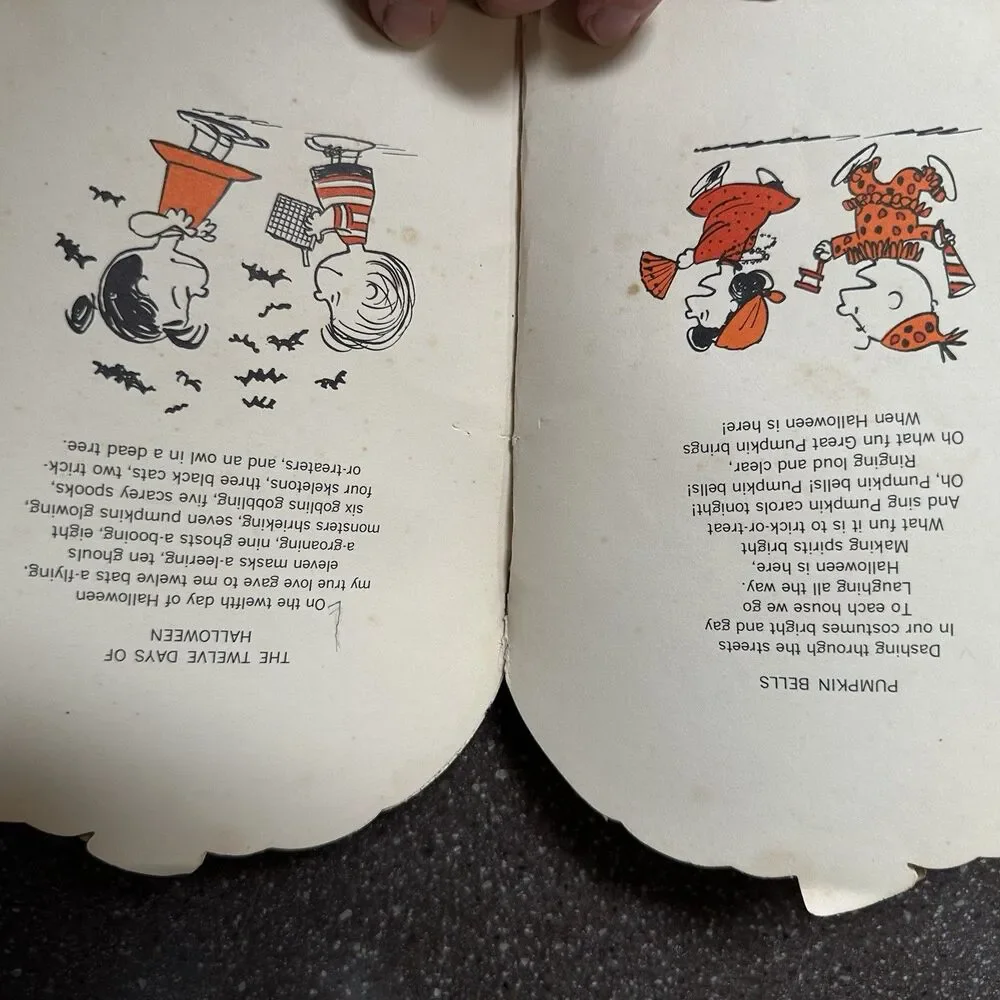 Peanuts Halloween Lot – 2011 Trick or Treat Tin + Vintage Pumpkin Carols Book